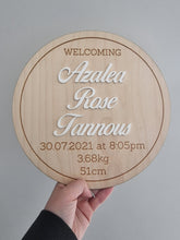 Load image into Gallery viewer, Birth announcement plaque
